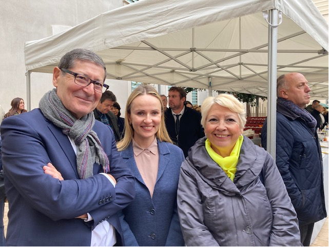 Christian Moutte et Galyna Zhukova lors de l'inauguration du Musée des Beaux-Arts de Draguignan